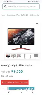 Gaming Monitor for sale 24 inch