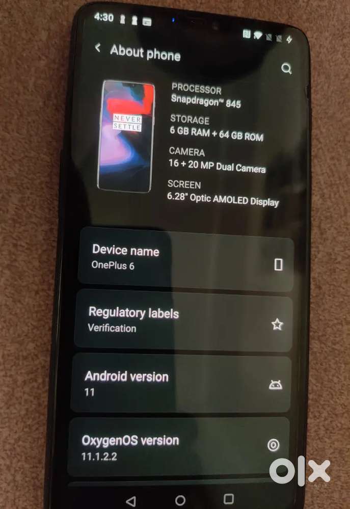 One Plus 6 mobile in excellent condition