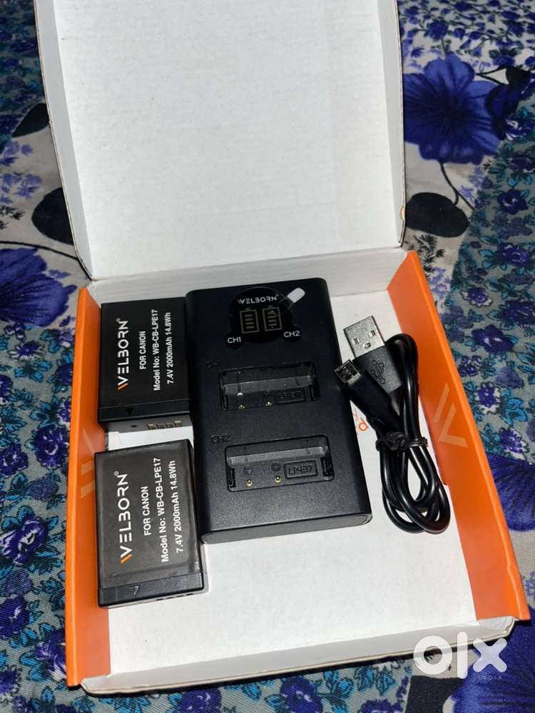Velborn dual charger combo battery canone 200d mark 2