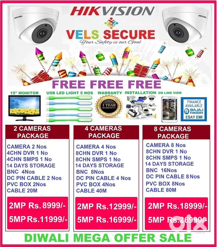 DIWALI DISCOUNT  SALE   CCTV CAMERA 2MP   DAY & NIGHT  VISION      HI