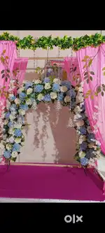 Ganpati decorations flowers with stand