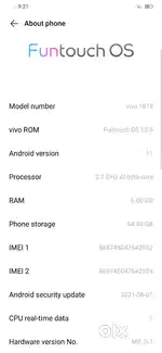 Vivo 1819.   pop camera display scratches but good working condition