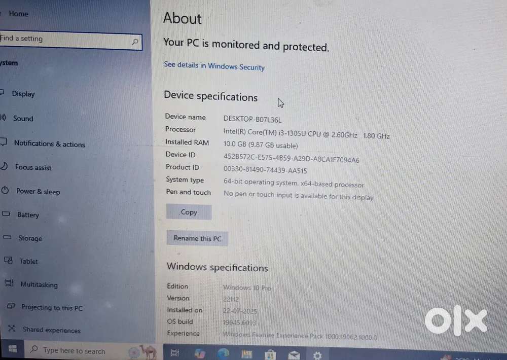 Dell Laptop 10gb Ram, 256gb Ssd, 500gb Hdd