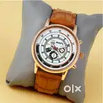 Brown leather Stylish Water Resistant Gents Watch