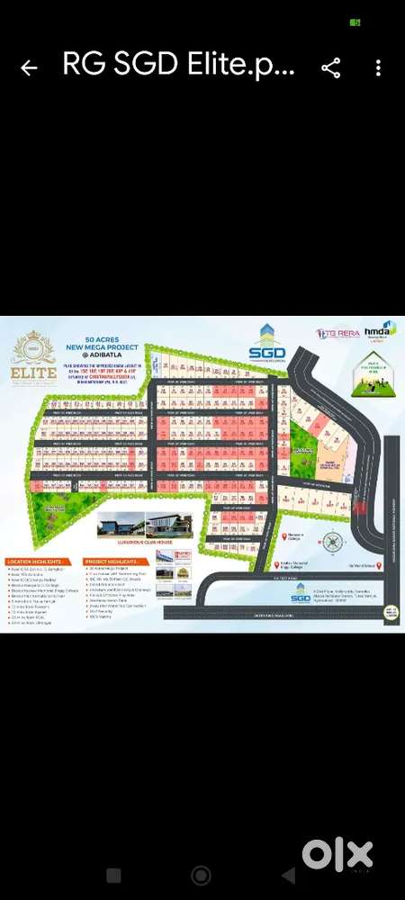 TGRERA, HMDA, APPROVED PROJECT, ONLY 27K Per Square Yard