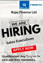 Urgent Required Sales Executives in Bajaj Finserv Agra
