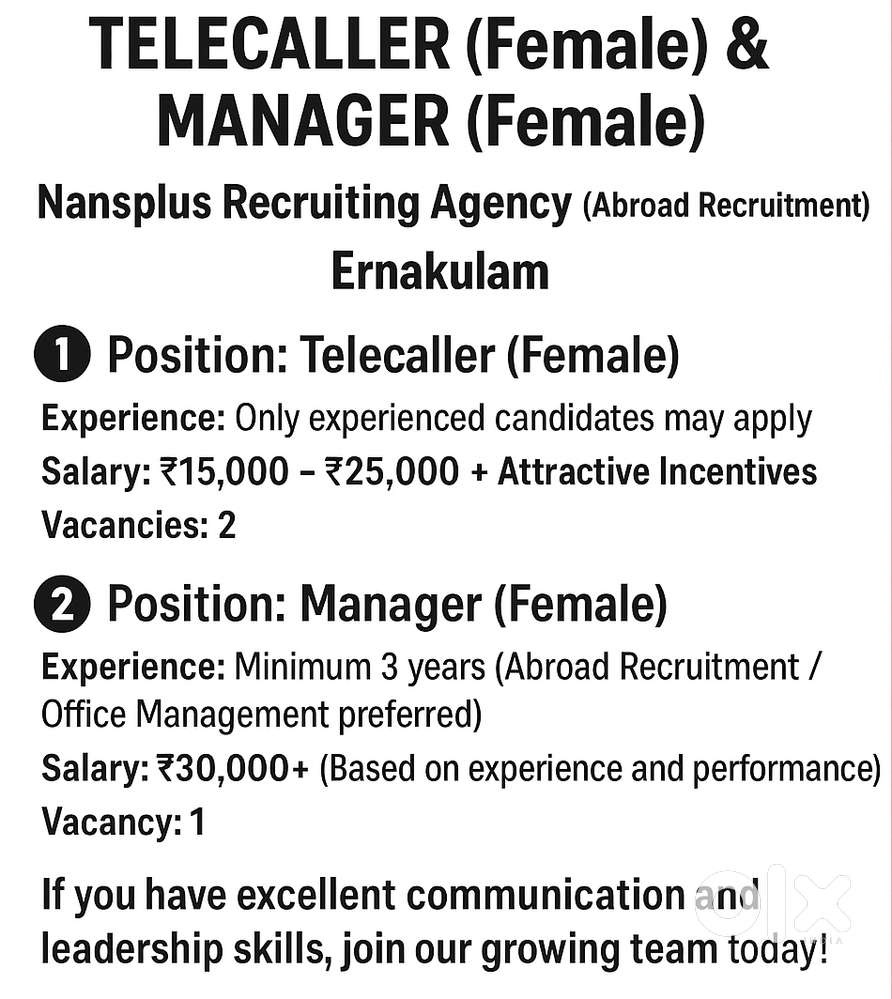 Experienced telecaller and manager