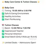 Baby care and tuition  classes