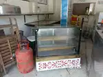 Bakery counter and glass heater