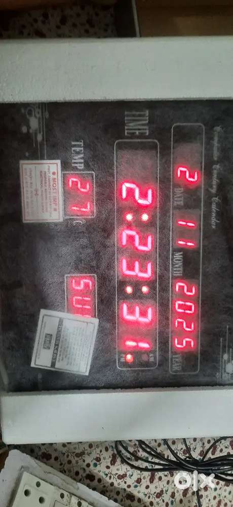 Ajanta Quartz Plastic Digital Red LED Rectangle Wall Clock OLC - 105