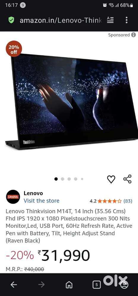 Lenovo Thinkvision 14t Gen 1 Open box  & Pixel fold 5G 12/256 workimg