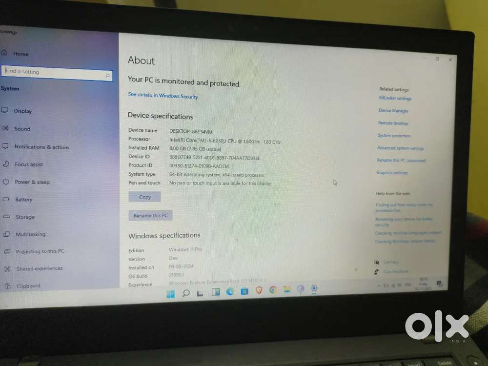 I5 laptop 8 gen lenevo(fix price)