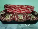 Leather Sofa 3 Seater with Cover