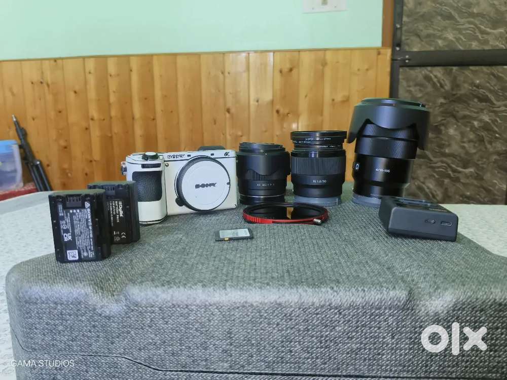 1 year old Sony 6700 with  25 mm 50 mm 18- 105 lens