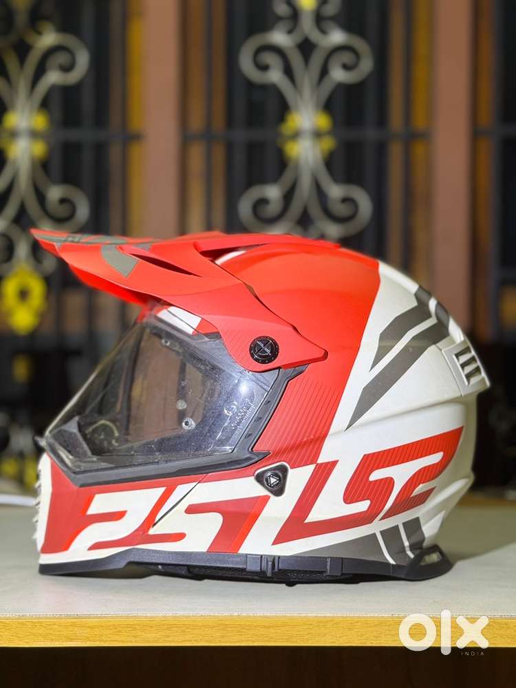 LS2 MX436 Pioneer Evo Evolve Gloss Red White Offroad Helmet