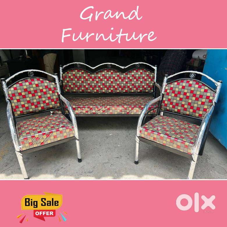 SOFA SET SALE , STEEL IRON SOFA # P45ER BEST OFFER 5JER