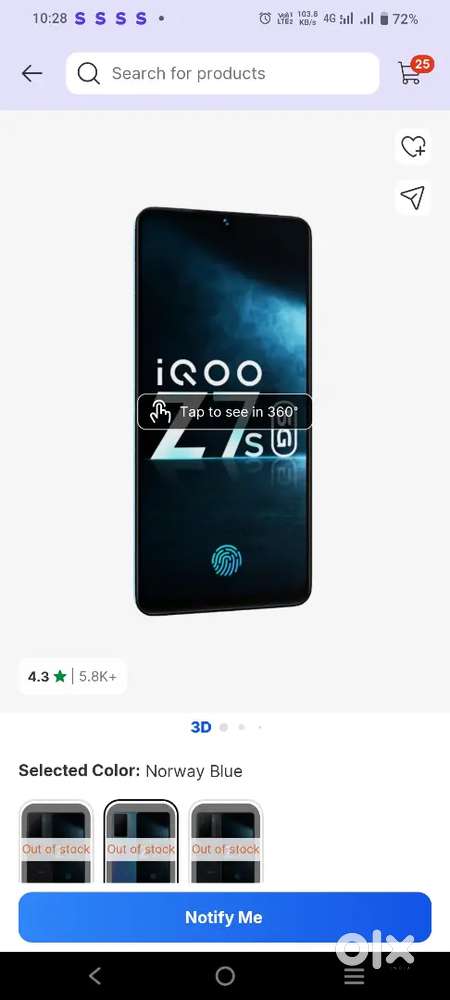 Iqz7s 5g totaly new condition with box cable adapter
