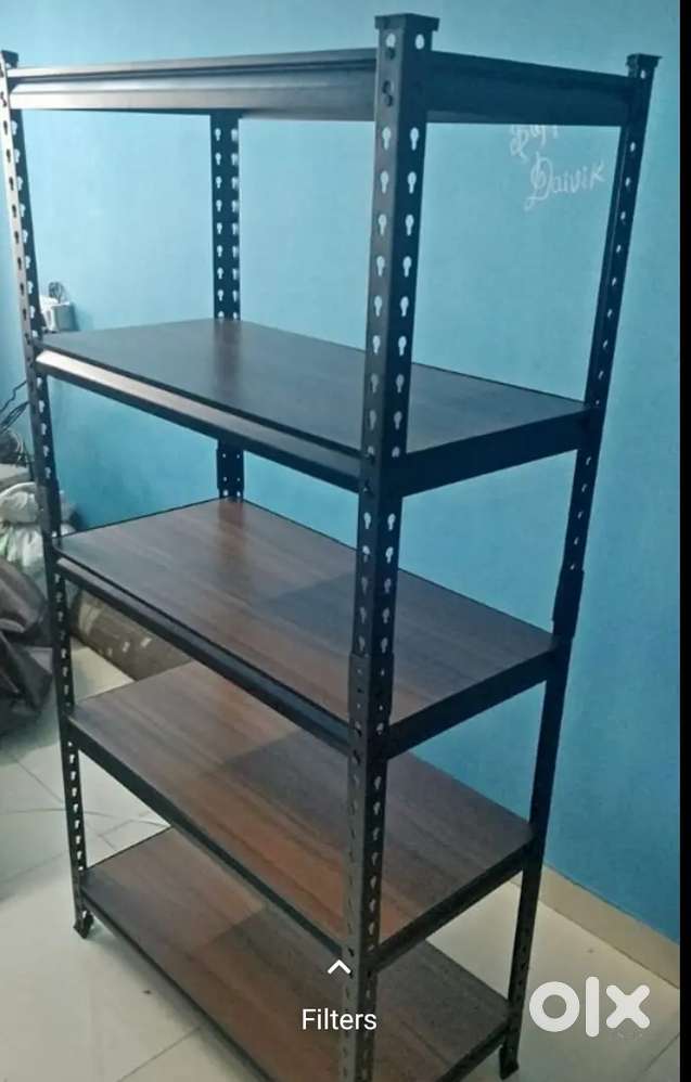 Boltless slotted angle racks with wooden shelf 100 kg loading capacity