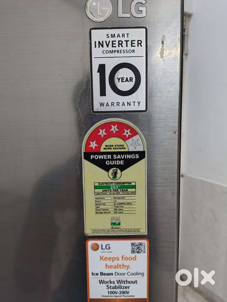 LG 308L Double Door Fridge (2016 Model)-Smart Inverter Compressor