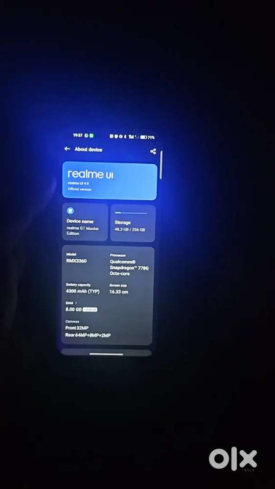 Realme GT master Edition 5g 8+4gb 256gb. Display change h.