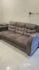 Grey Suede 3_seater sofa