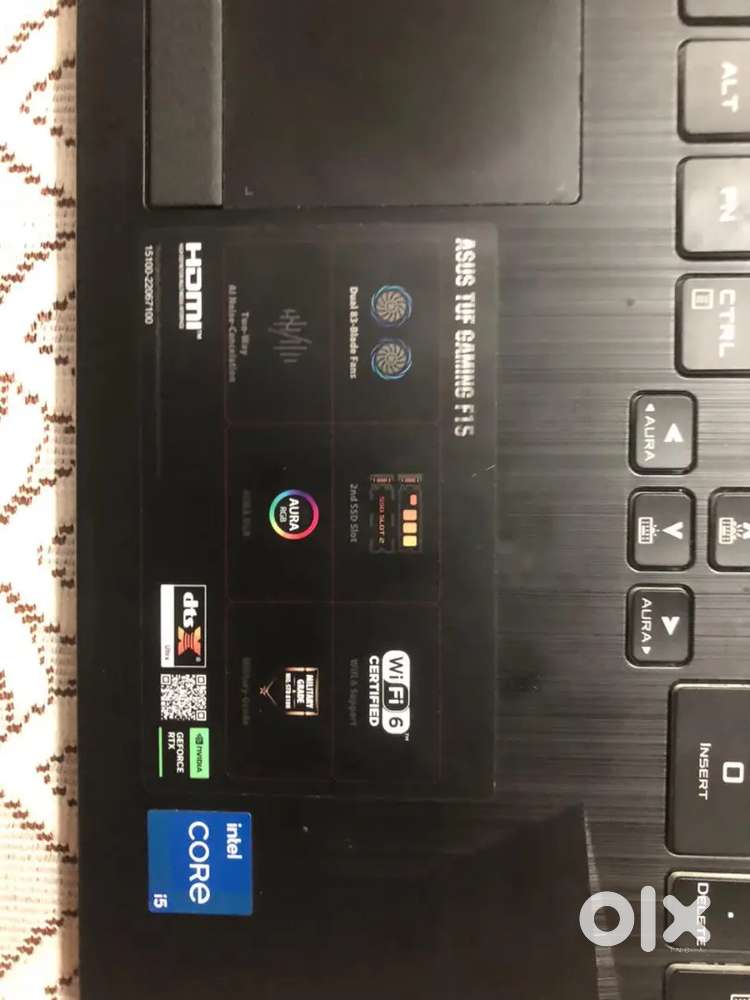 Asus F15 4GB GRAPHICS CARD 256 GB SSD 8 GB RAM i5 11 series