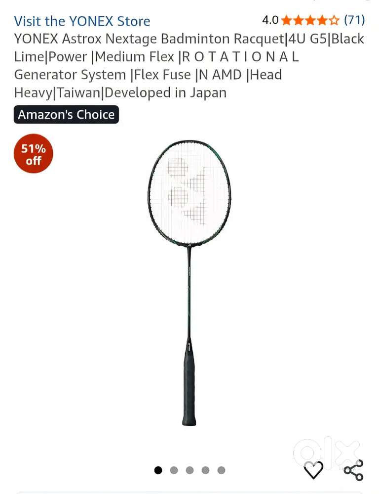 Yonex Astrox Nextage – Only 2 Months Used negotiable