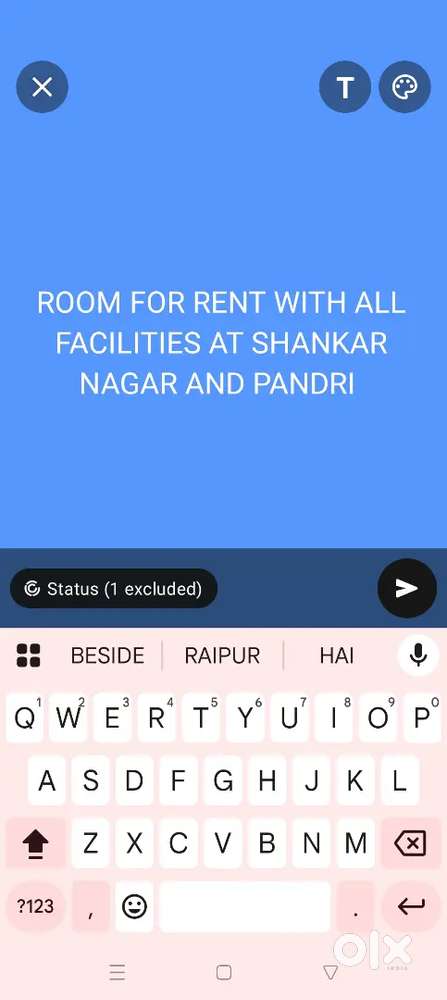 Single separate room with all facilities at pandri n Shankar nagar