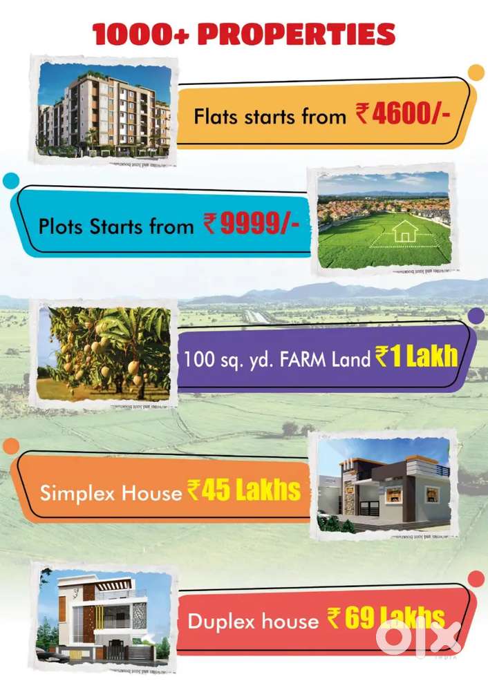 Plots for sale with low cost and low cost EMI