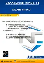 * We are looking for an experienced CNC operator to join our team