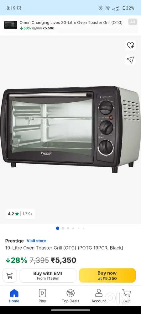 Prestige Oven Toaster Grill (OTG)