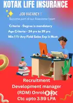 Indore/Life insurance/Degree pass/Min 1yr sales exp is must/Immediate