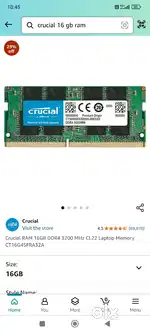 Crucial Basics 16 GB DDR4-3200 Sodium Ram (Laptop)