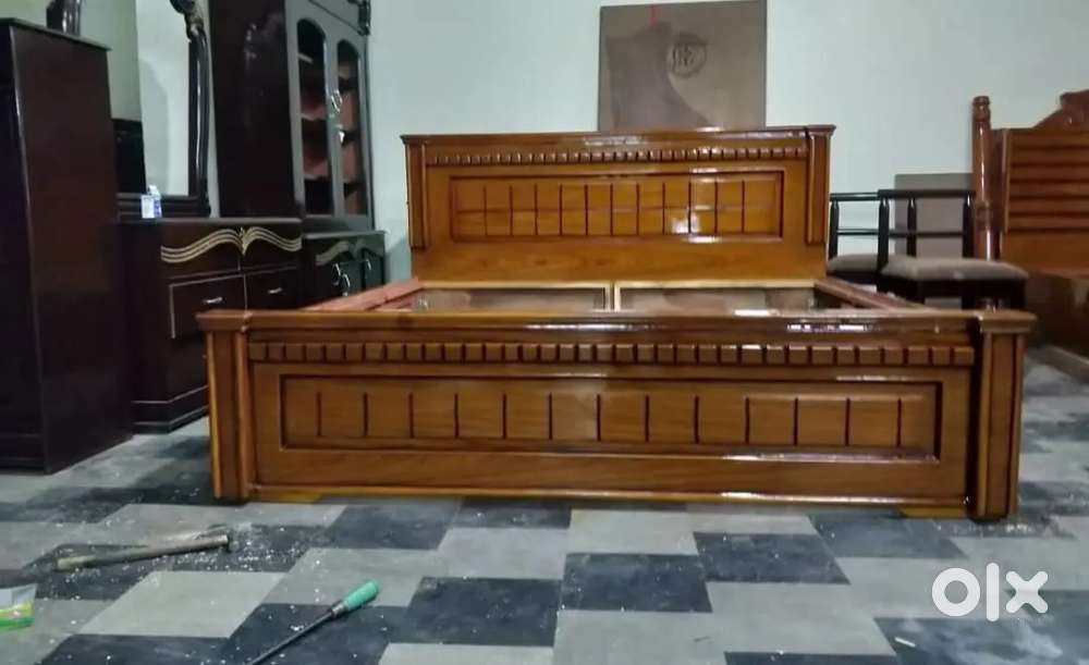 BEST OFFER simple SOLID TEAKWOOD COT Queen size