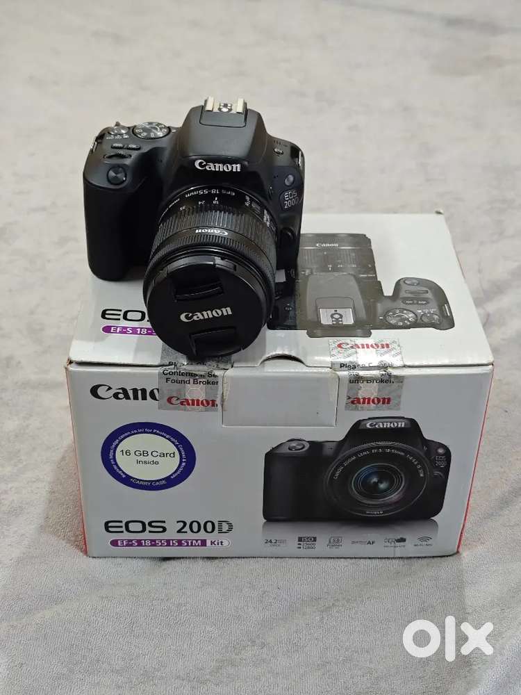 Canon 200D Body + 50mm Portrait Lens (Mint) + Kit Lens
