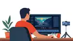 Graphic designer with video editor