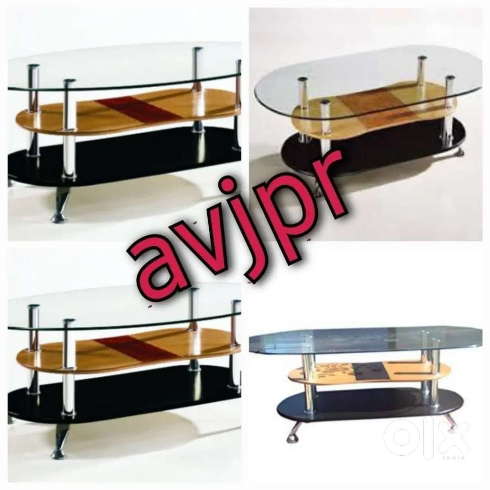 New Stylish Wooden & Glass Top Centre Table Modern Design Sale  ₹1399