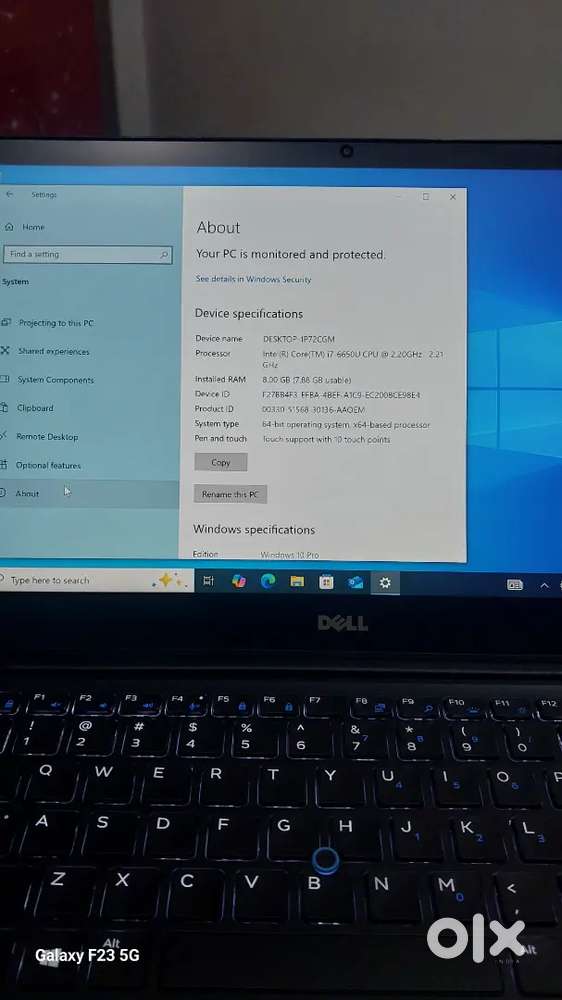 An dell laptop