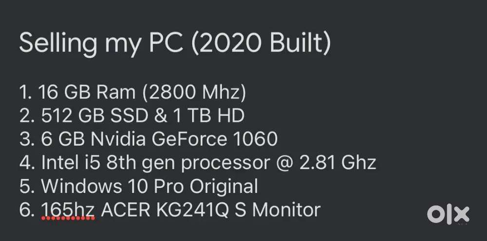 Selling my well maintained PC in excellent condition
