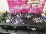 4 burner glass top gas stove