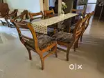 Teak wood dining table with 6 chairs