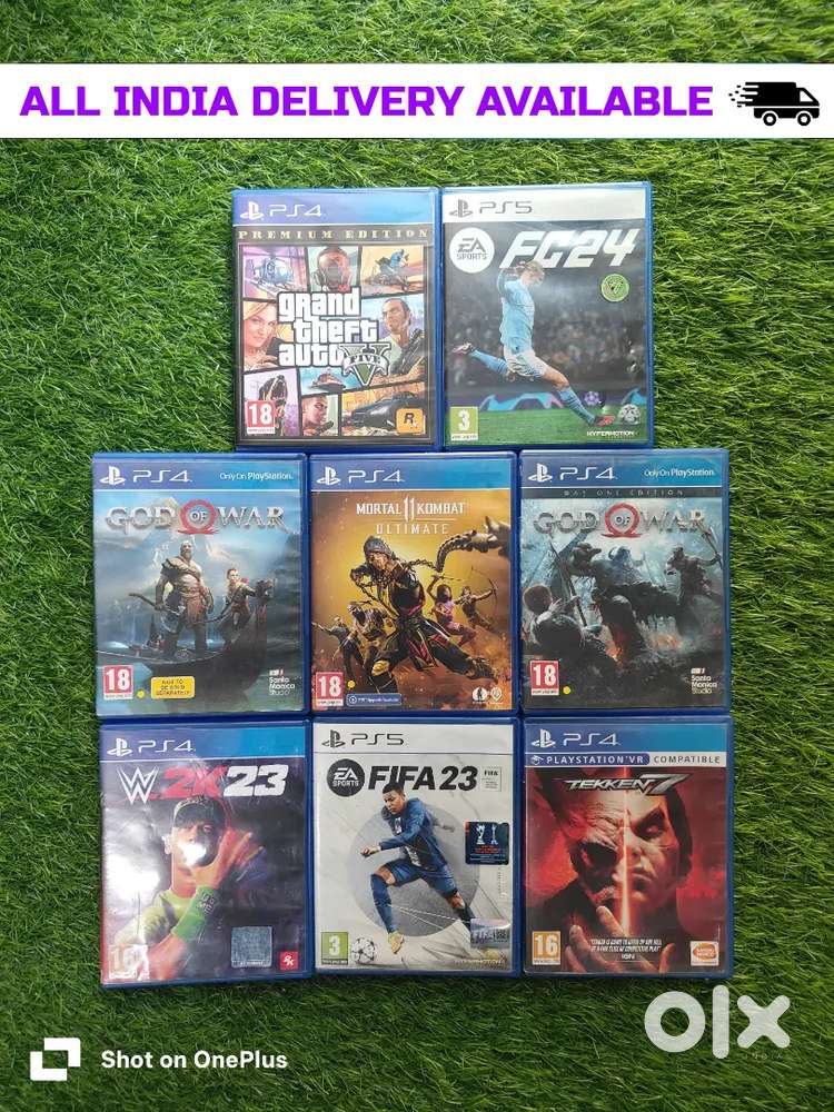 GTA 5, FIFA 24 & 23, WWE 23, GdOfWR, TEKN, MRTAL KMBT PS5 PS4 PS3 Disc