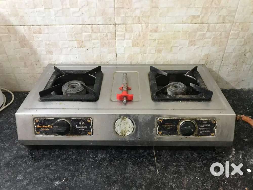 Gas stove - 2 burner - steel- Butterfly