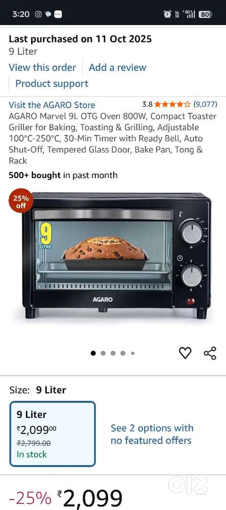 New AGARO MARVEL OVEN MACHINE