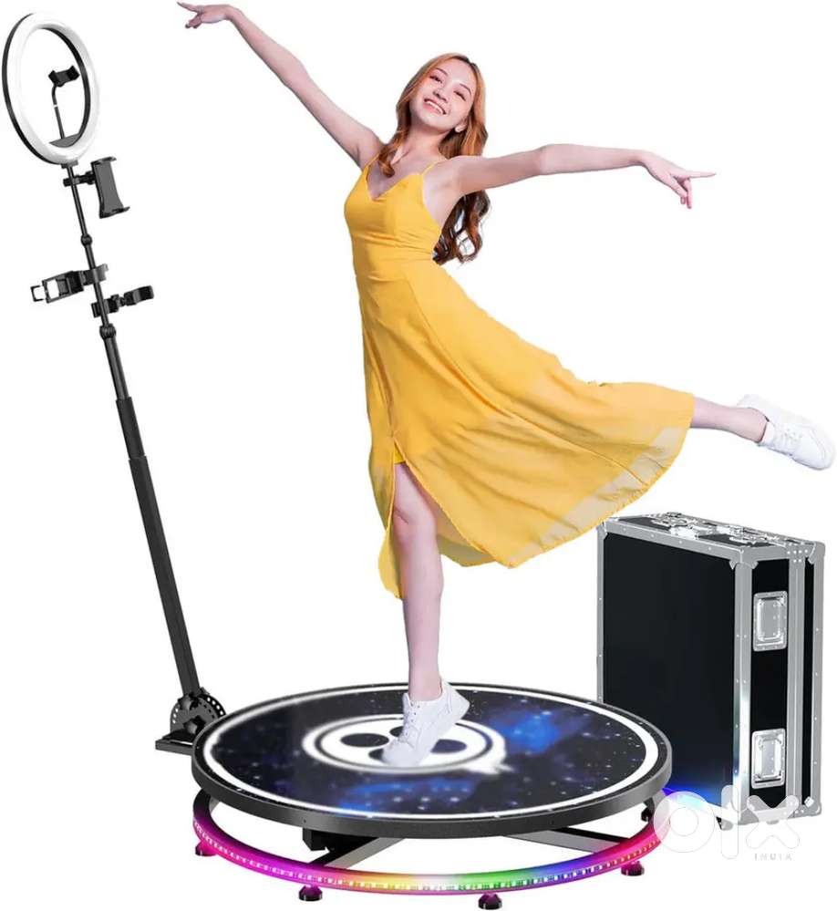 W360 Photo Booth Neon Wooden Machine 32 Inches for Parties and Events