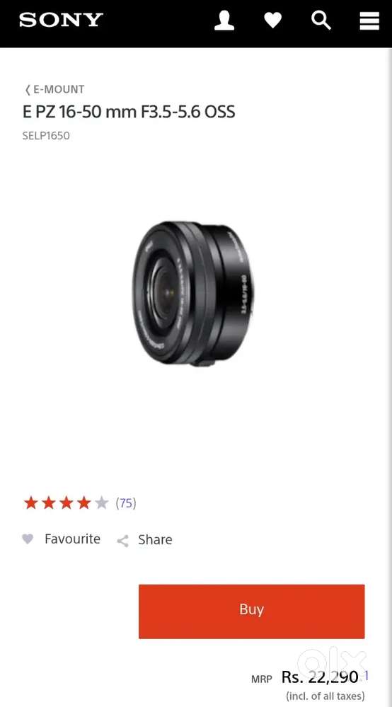 Sony E PZ 16-50mm f/3.5-5.6 OSS Lens (Black