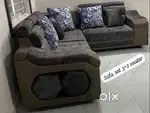 3+2 seater sofa with 2 small puffs