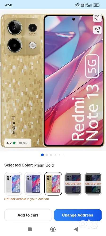 1year  4months old  redmi  note13 5g mobile  for  sale.  8gb  128gb.