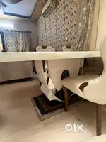 Dining table with marble top including 6 chairs