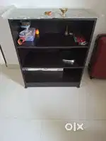 Engineered wood open shelf cabinet